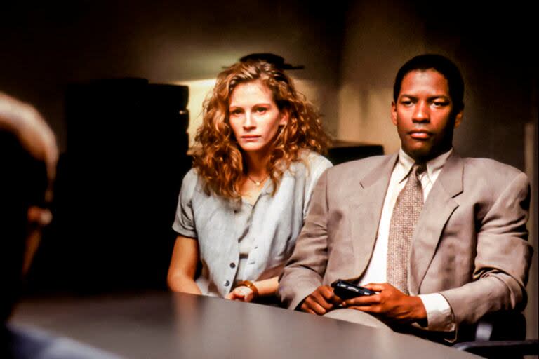 Denzel Washington y Julia Roberts en El informe pelícano