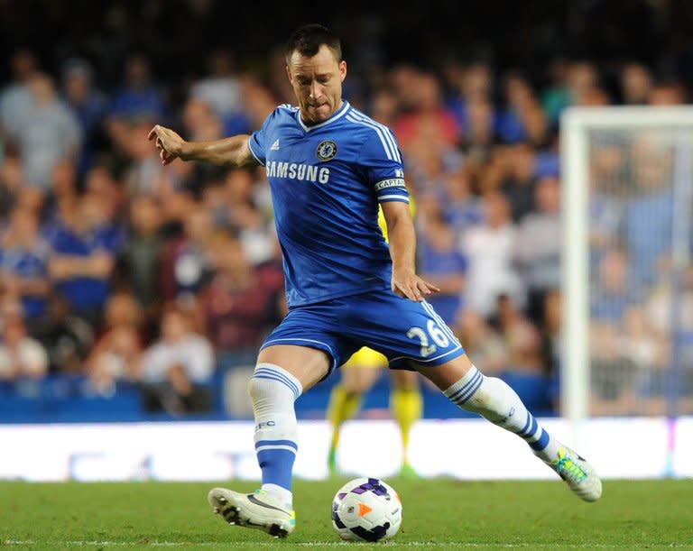 Chelsea's English defender John Terry pictured during a match in London on August 21, 2013. John Terry has been restored to the starting line-up after losing his first-choice status under previous manager Benitez