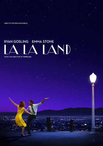 <p>Lionsgate</p> Emma Stone and Ryan Gosling on the poster for <em>La La Land</em> (2016)