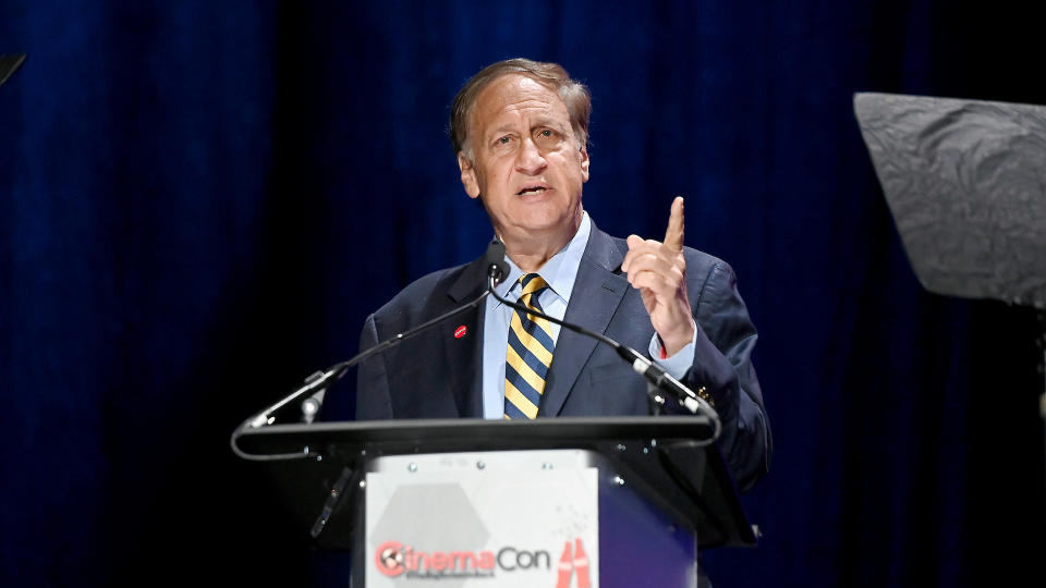 AMC Theatres CEO Adam Aron at CinemaCon 2021 - Credit: Getty Images for CinemaCon