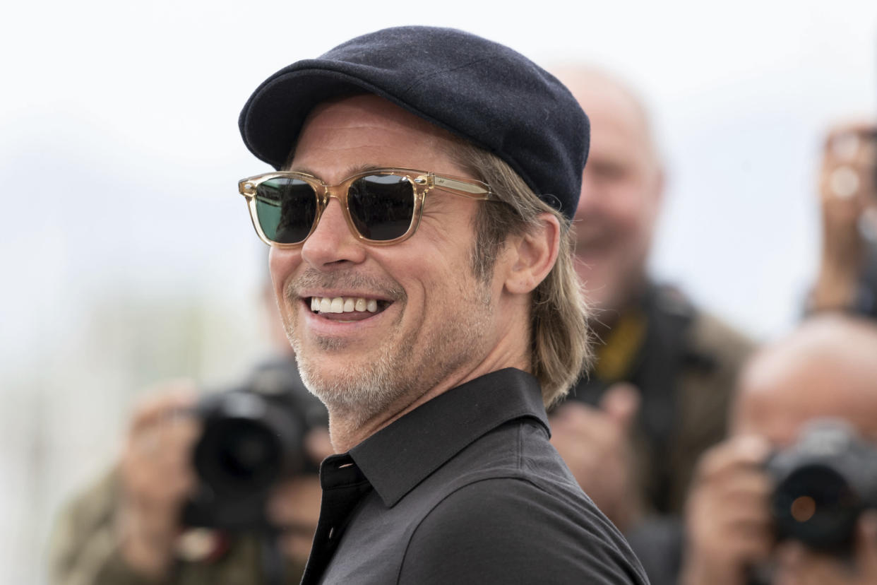 Actor Brad Pitt poses for photographers at the photo call for the film 'Once Upon a Time in Hollywood' at the 72nd international film festival, Cannes, southern France, Wednesday, May 22, 2019. (Photo by Joel C Ryan/Invision/AP)