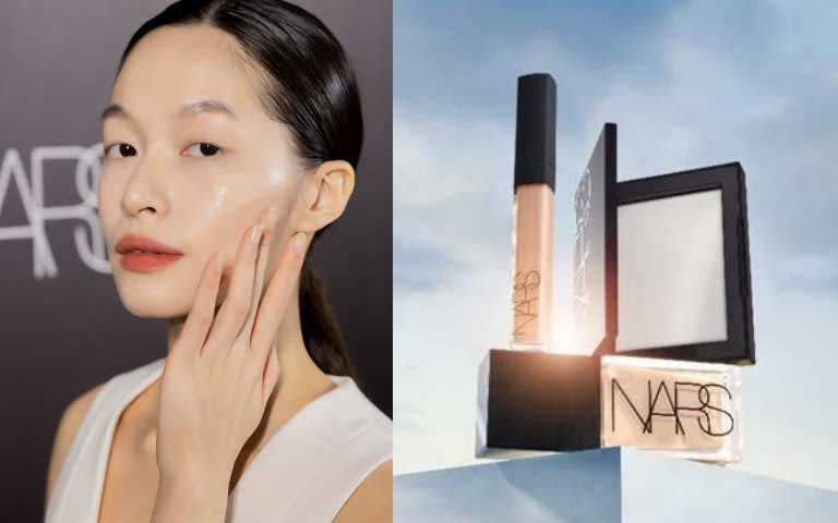 (右)NARS 裸光肌萃粉底精華30ml/1900元、NARS裸光蜜粉餅 10g/1450元、NARS妝點甜心遮瑕蜜6ml/1100元。（圖／品牌提供）