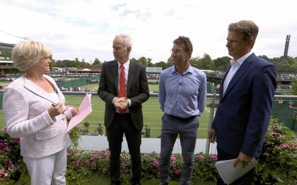 John McEnroe as a pundit for the BBC at Wimbledon - BBC