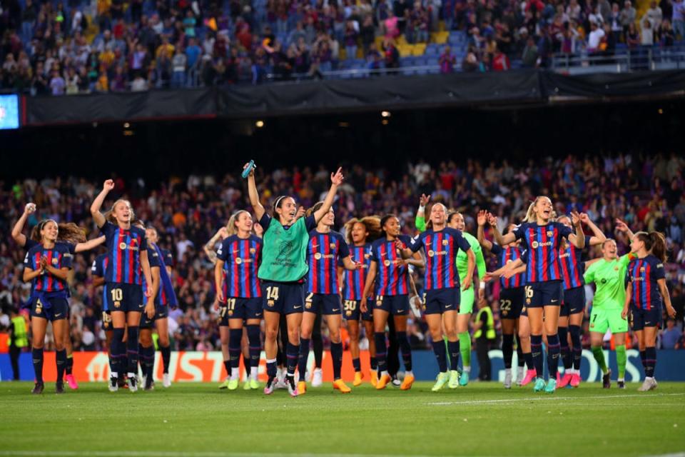 Barcelona will face either Wolfsburg or Arsenal in the final (Getty Images)