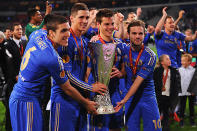 <p>Oriol Romeu, Fernando Torres, Cesar Azpilicueta and Juan Mata of Chelsea.</p>