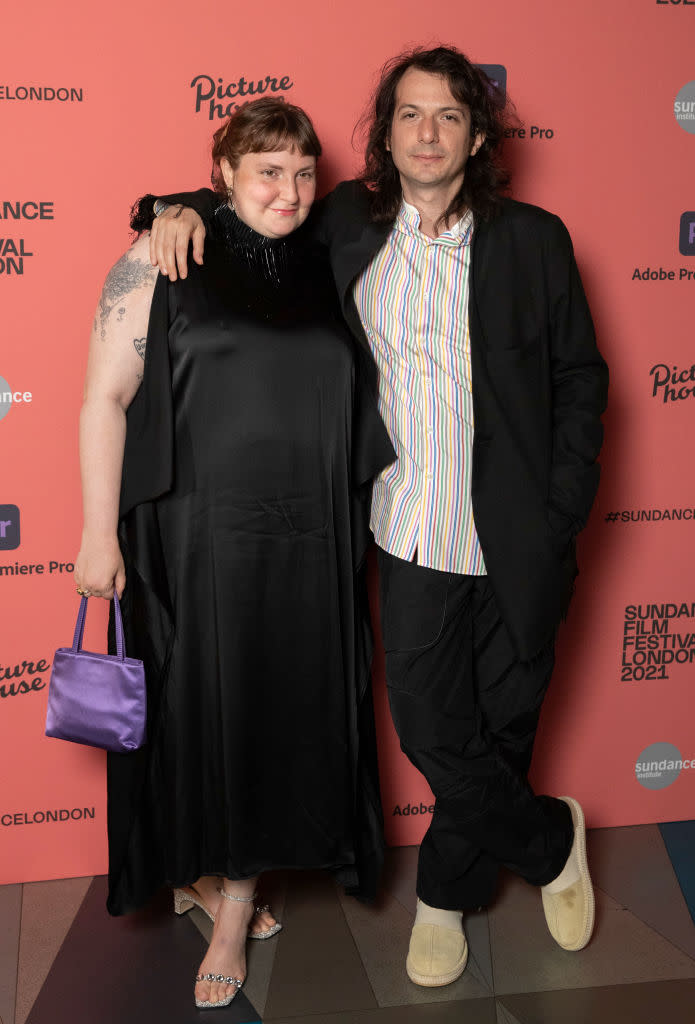 Lena Dunham and Luis Felber also got spliced earlier this year, pictured in August 2021. (Getty Images)
