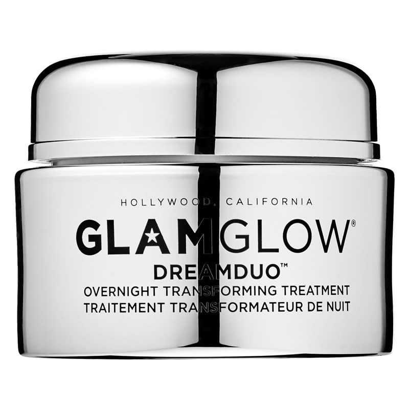 <p>A full night's rest is the only anecdote to avoid a zombie-like state in the morning, but clocking in enough z's along with a little help from GLAMGLOW's overnight treatment also guarantees a recharged complexion. The two-step formula is loaded with green coffee and hyaluronic acid that works while you sleep to minimize fine lines, wrinkles, and revive dull skin with a hydrated, healthy glow.</p> <p>$59 | <a rel="nofollow noopener" href="http://click.linksynergy.com/fs-bin/click?id=93xLBvPhAeE&subid=0&offerid=429865.1&type=10&tmpid=719&RD_PARM1=http%253A%252F%252Fwww.sephora.com%252Fdreamduo-overnight-transforming-treatment-P412366%253FskuId%253D1863182%2526icid2%253Dproducts%252520grid%2" target="_blank" data-ylk="slk:SHOP IT;elm:context_link;itc:0;sec:content-canvas" class="link ">SHOP IT</a></p>