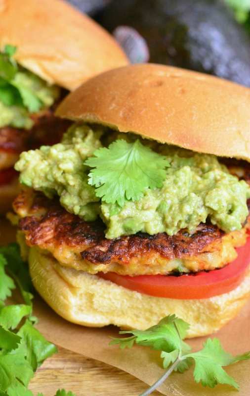 <p>Will Cook for Smiles</p><p>An incredible shrimp burger that you must be introduced to immediately. Juicy, flavorful patties made out of shrimp and veggies and slathered in tasty easy guacamole.</p><p><strong>Get the recipe: <a href="https://www.willcookforsmiles.com/avocado-shrimp-burgers/" rel="nofollow noopener" target="_blank" data-ylk="slk:Avocado Shrimp Burgers;elm:context_link;itc:0;sec:content-canvas" class="link "> Avocado Shrimp Burgers</a></strong></p>