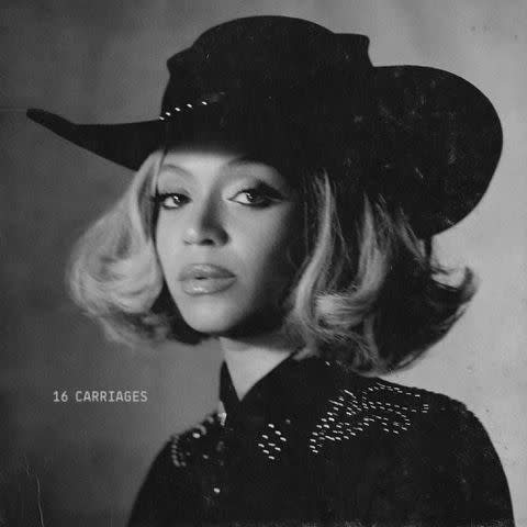 <p>Beyonce InstBeyonce Instagram agram </p> Beyonce in the cover art for "16 Carriages."