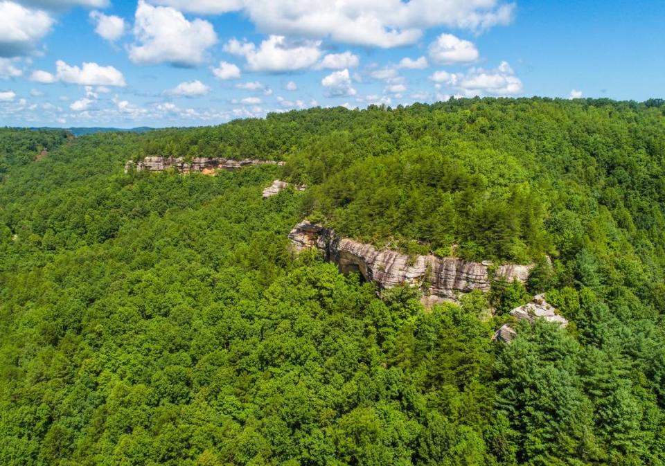 The Big South Fork National River and Recreation Area includes cliffs, rock arches and rock shelters.