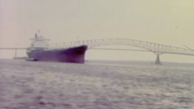 A ship near a Baltimore bridge