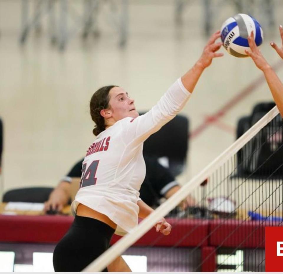 Highland High School graduate Bella LaPorta enjoyed a strong sophomore year for the William Jewel College volleyball program. She transformed from a role player as a freshman to a key piece in the Cardinals roster, starting all 28 matches as a sophomore in 2022 while ranking third overall in NCAA Division II in kills with 380.