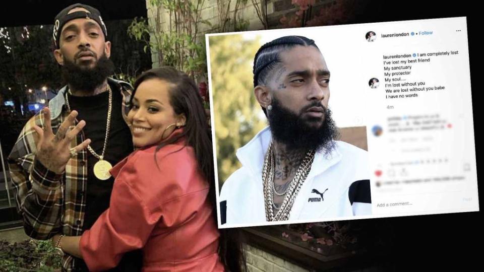 <p>Lauren London is speaking out for the first time about the death of Nipsey Hussle. London shared her feelings on Instagram just hours after Nipsey’s alleged killer was arrested. She wrote, “I am completely lost. I’ve lost my best friend. My sanctuary. My protector. My soul….I’m lost without you. We are lost without you babe. I […]</p> <p>The post <a rel="nofollow noopener" href="https://theblast.com/lauren-london-nipsey-hussle-statement/" target="_blank" data-ylk="slk:Lauren London Breaks Her Silence After Nipsey Hussle’s Death: ‘I Am Completely Lost’;elm:context_link;itc:0;sec:content-canvas" class="link ">Lauren London Breaks Her Silence After Nipsey Hussle’s Death: ‘I Am Completely Lost’</a> appeared first on <a rel="nofollow noopener" href="https://theblast.com" target="_blank" data-ylk="slk:The Blast;elm:context_link;itc:0;sec:content-canvas" class="link ">The Blast</a>.</p>