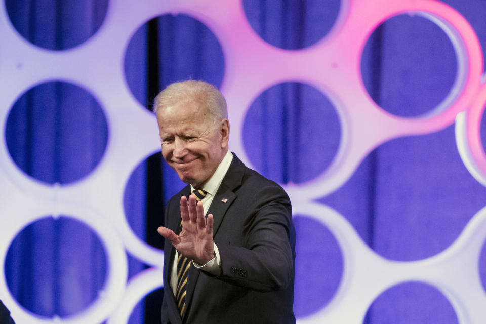 Former Vice President Joe Biden n Philadelphia. (AP Photo/Matt Rourke)