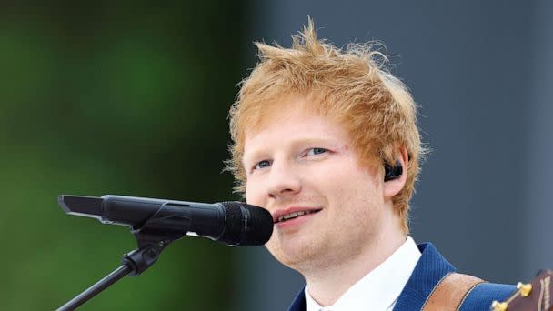 PHOTO: Ed Sheeran performs at the Platinum Jubilee Pageant in London, June 5, 2022. (Hannah Mckay/Reuters)