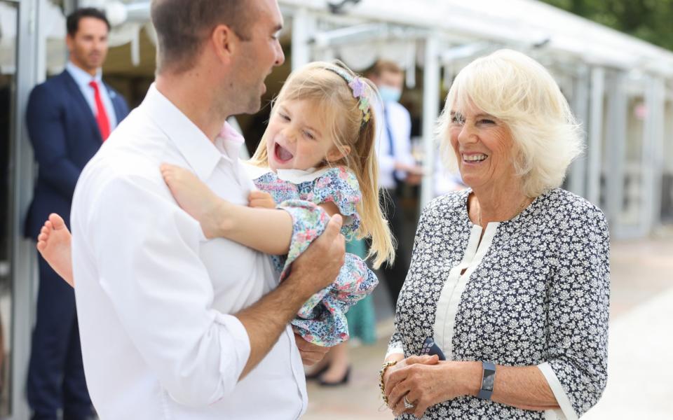 The owner of Llanerch Vineyard, Ryan Davies, with the Duchess of Cornwall - Photo by Chris Jackson - WPA Pool/Getty Images