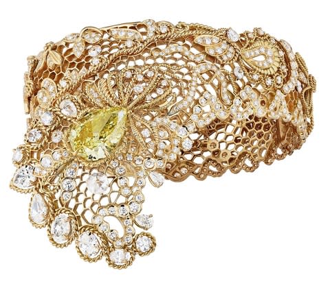 Dior yellow gold, yellow and white diamond Dentelle Tulle bracelet