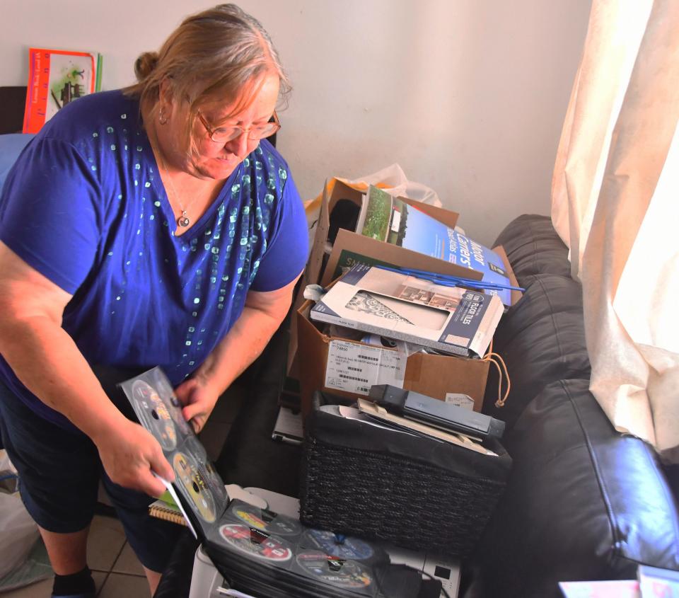 Louise Rosevelt is a disabled senior with an adopted son who has medical needs. She  received  a notice that the home she has rented for years is being sold and she was given 36 days to vacate the property. She is in the process of packing up her belongings.