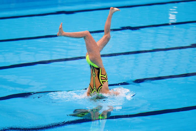 Opening ceremony of the Tokyo Aquatics Centre, which will host swimming and diving events at the Tokyo Olympic and Paralympic games, in Tokyo