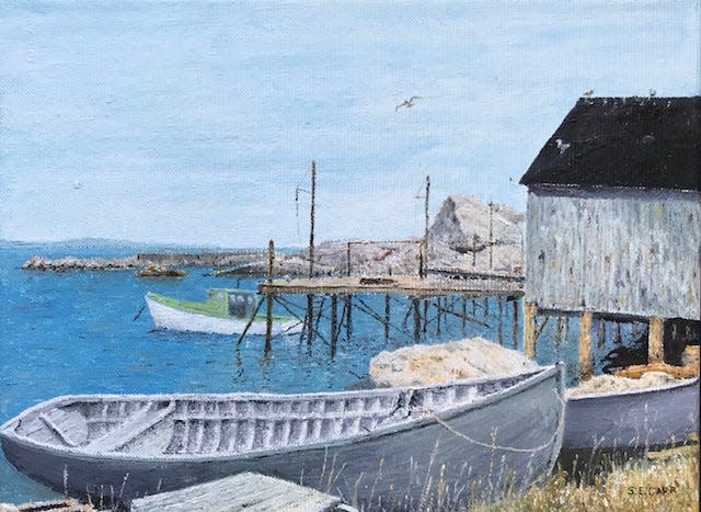 “Peggy’s Cove,” an oil by Stephen Carr