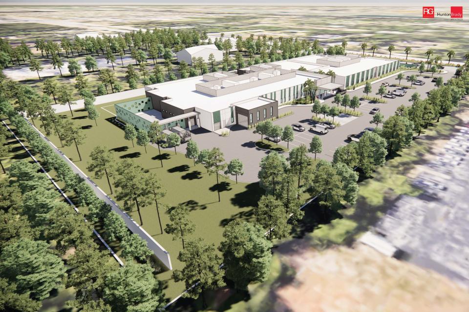 Aerial rendering of David Lawrence campus with mental health expansion with Collier County government