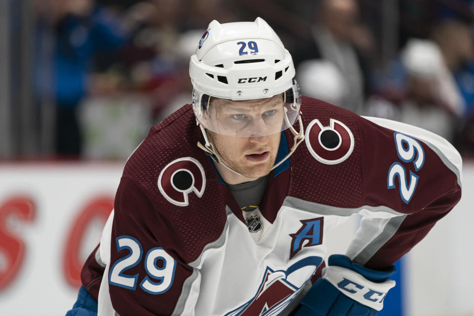 Nathan MacKinnon #29 of the Colorado Avalanche is a fantasy star