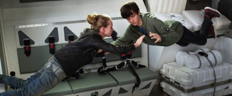Britt Robertson and Asa Butterfield in The Space Between Us (Photo: STX Entertainment)