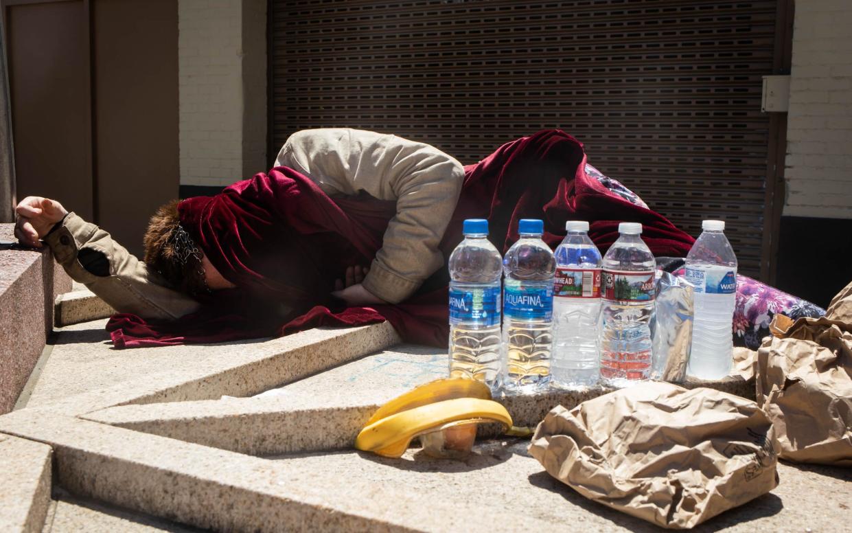 A homeless person in Portland, Oregon - Maranie Staab/Bloomberg