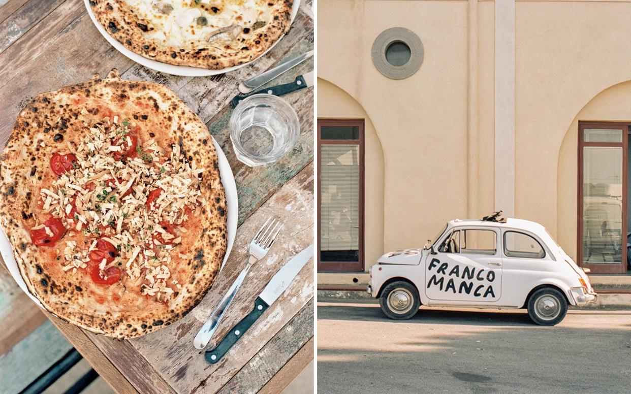 On the tiny volcanic island of Salina, a new outpost of a small British pizza empire makes ebullient use of the wealth of local produce from land and sea - Jasper Fry