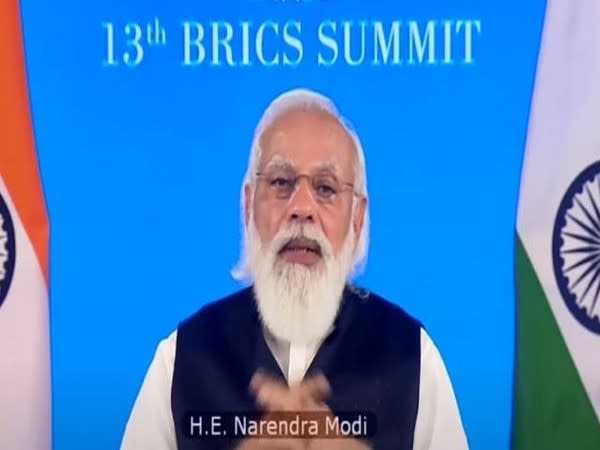 Prime Minister Narendra Modi speaking at the BRICS summit on Thursday.