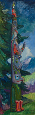 Heffel sells exceptionally rare Emily Carr canvas, Sitka Totem Pole, for more than $1 million at its spring auction (CNW Group/Heffel Fine Art Auction House)