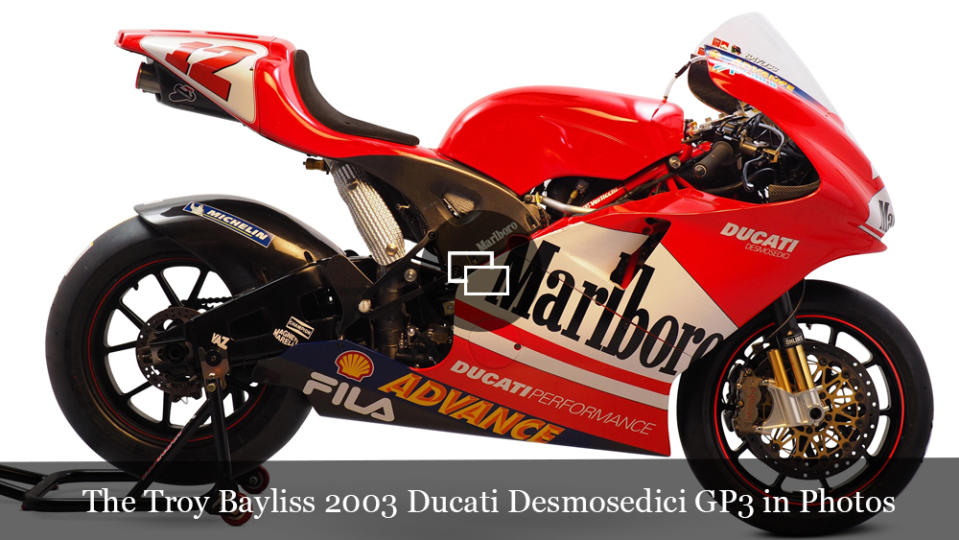 A 2003 Ducati Desmosedici GP3 race bike.