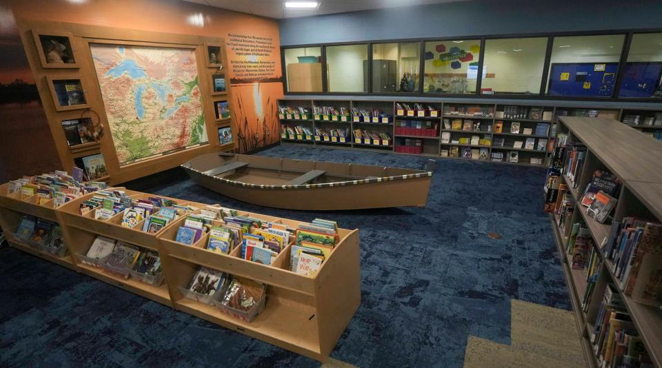 The boat area of the newly remodeled Gaenslen School library is just one portion that is fully accessible to students with disabilities and special needs.