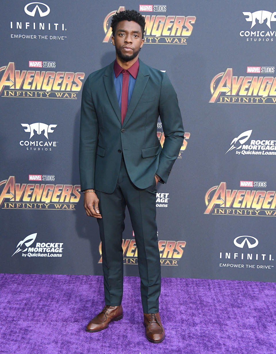 Chadwick Boseman at the LA premiere of ‘Avengers: Infinity War’