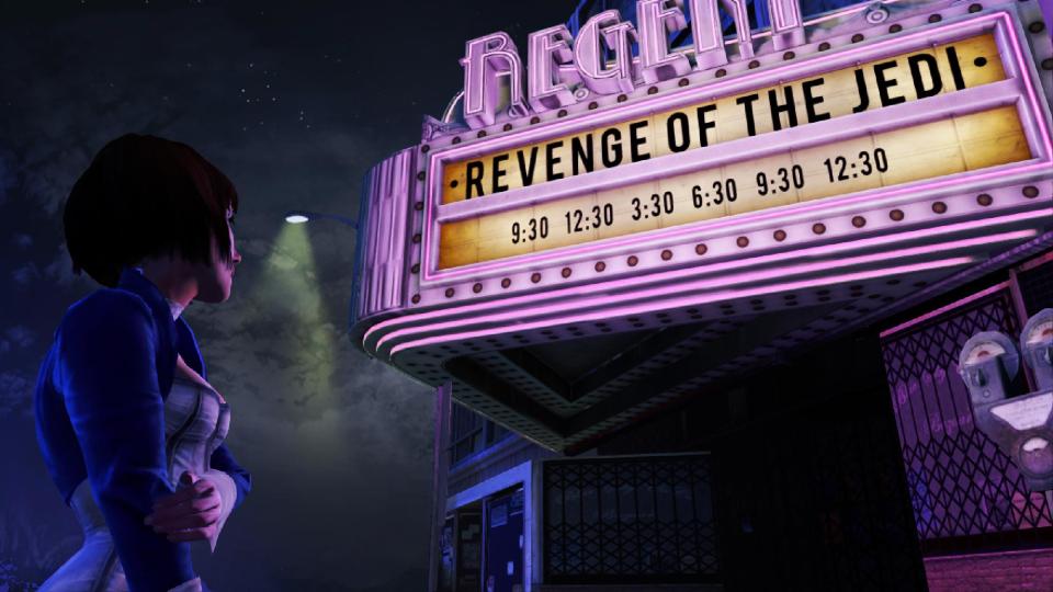 This publicity photo released by 2K Games/Irrational Games shows the character, Elizabeth, in a scene from the video game "BioShock Infinite." With an enterprising blend of art and technology, the creators of "BioShock Infinite" have aspirations that she’ll be the most human-like character to ever appear in a video game. (AP Photo/2K Games/Irrational Games)