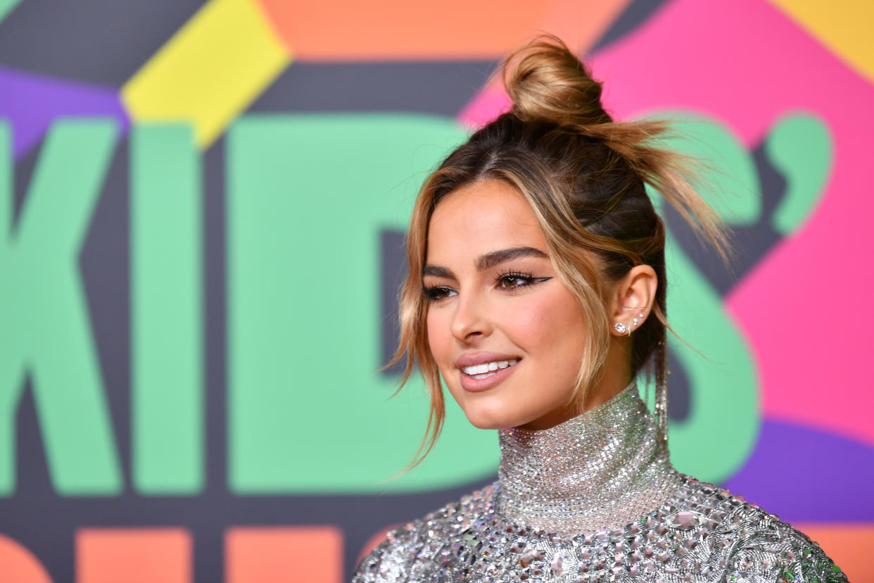 SANTA MONICA, CALIFORNIA - MARCH 13: In this image released on March 13, Addison Rae attends Nickelodeon's Kids' Choice Awards at Barker Hangar on March 13, 2021 in Santa Monica, California. (Photo by Amy Sussman/KCA2021/Getty Images for Nickelodeon)