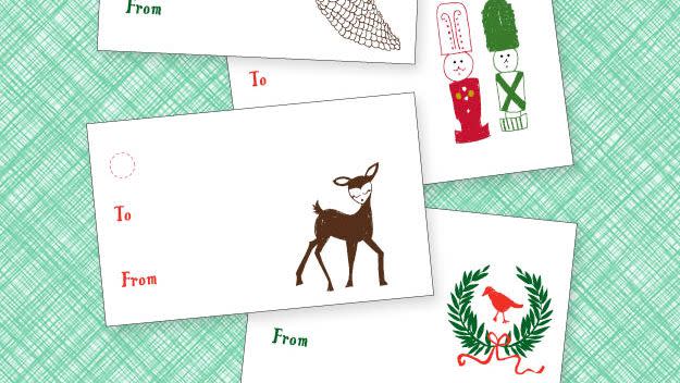 four holiday gift tags