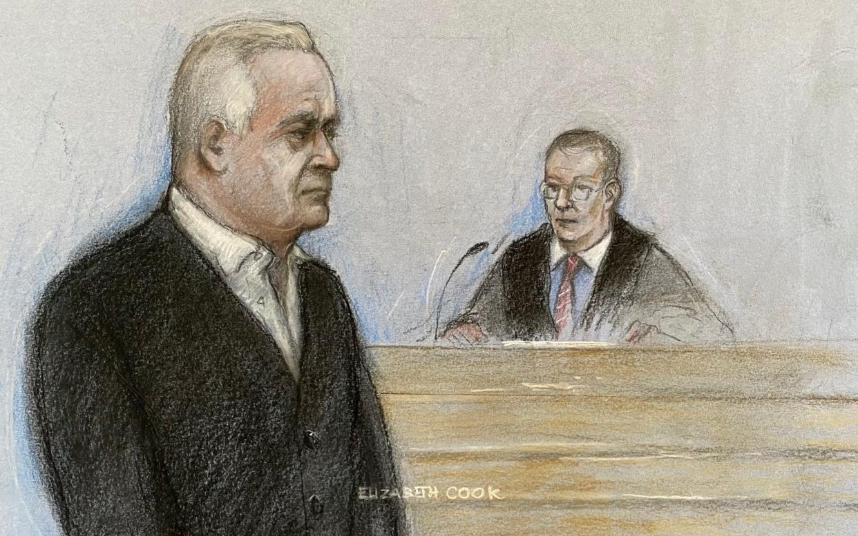 Huw Edwards court drawing