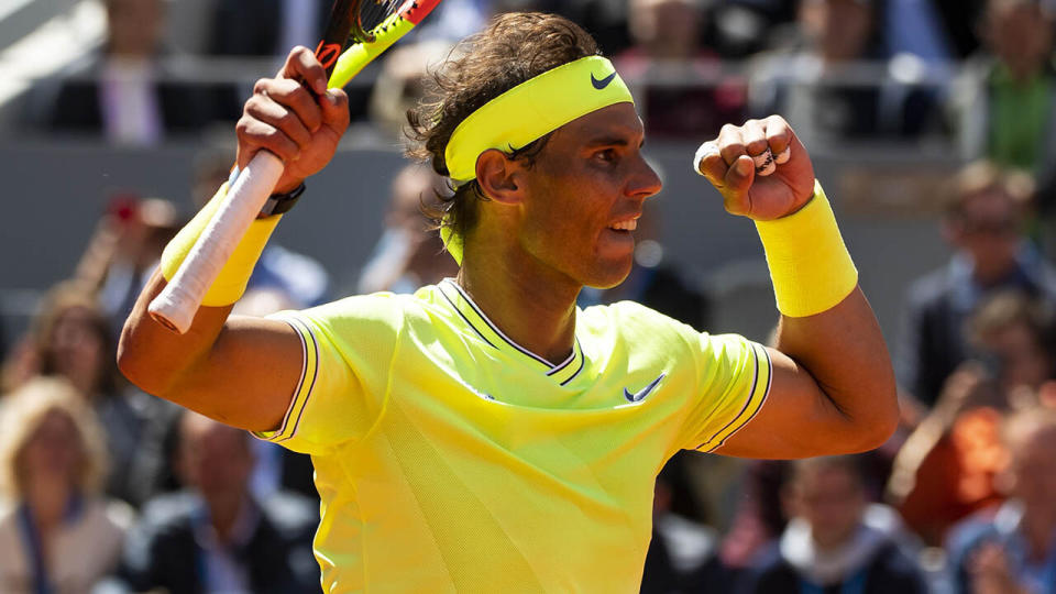 Rafael Nadal celebrates. (Photo by TPN/Getty Images)