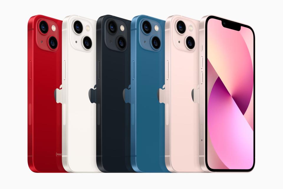 The new Apple iPhone 13 and iPhone 13 mini (starting at $799 and $699, respectively) will be available in pink, blue, midnight, starlight, and (PRODUCT) RED with preorders beginning Sept. 17, and availability beginning Sept. 24.