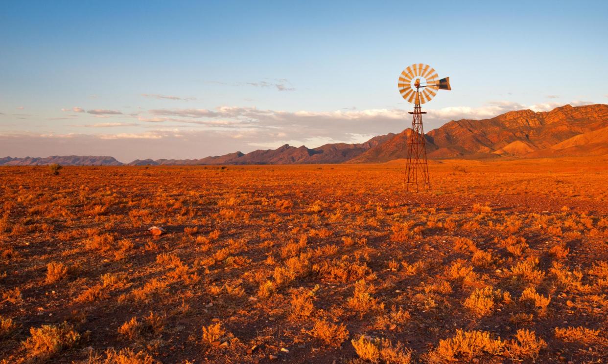 <span>Warm air from a ‘heat engine’ in the red centre could push the mercury to 40C in parts of NSW and South Australia.</span><span>Photograph: Ingo Oeland/Alamy</span>