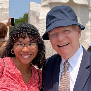 Shye Robinson with Brian Lamb, founder of C-SPAN, during a trip to Washington, D.C., for the Boilers Go To D.C. program at Purdue.