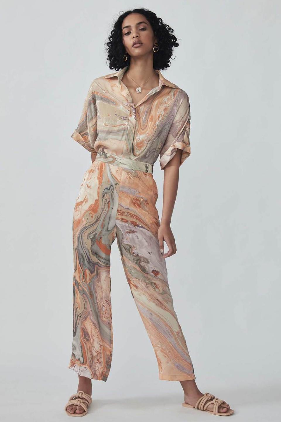 4) Aggie Pant in Melon Marble