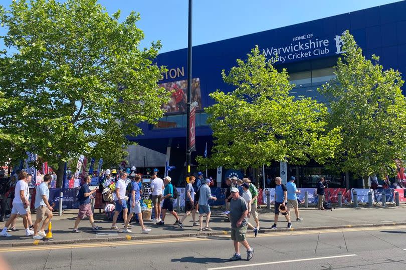 Crowds gather at Edgbaston Stadium on the first day of the Ashes.