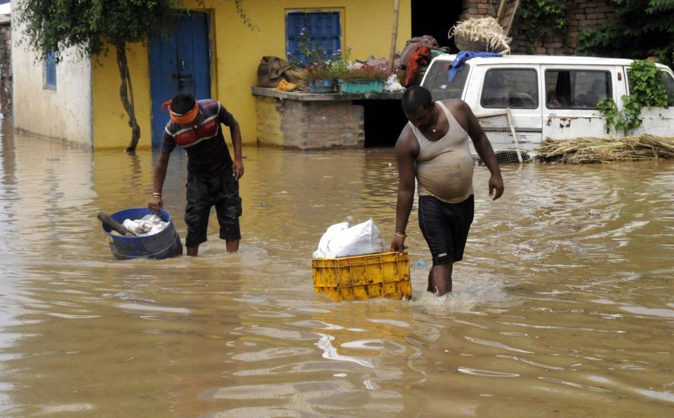 Patna: A view of a flood hit village in Patna district of Bihar on Aug 20, 2016. (Photo: IANS)