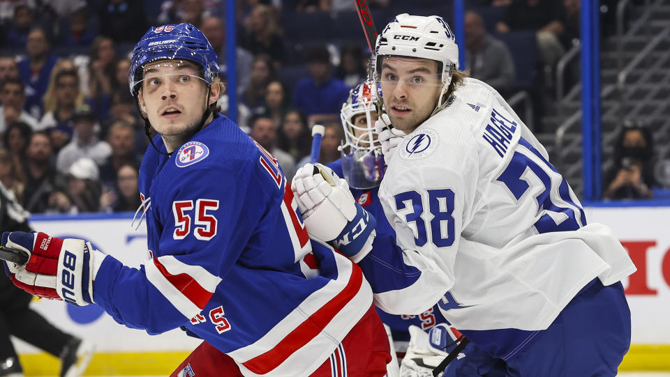 The Rangers and Lightning are among the four teams still alive in the NHL playoffs. (Photo by Mark LoMoglio/NHLI via Getty Images)