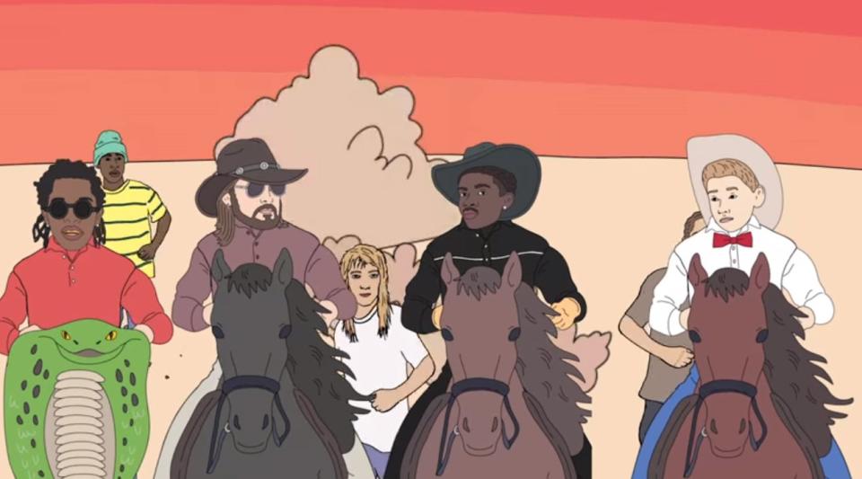 Cartoon: Lil Nas x and pals storm Area 51 in the funny clip (Lil Nas X / YouTube)