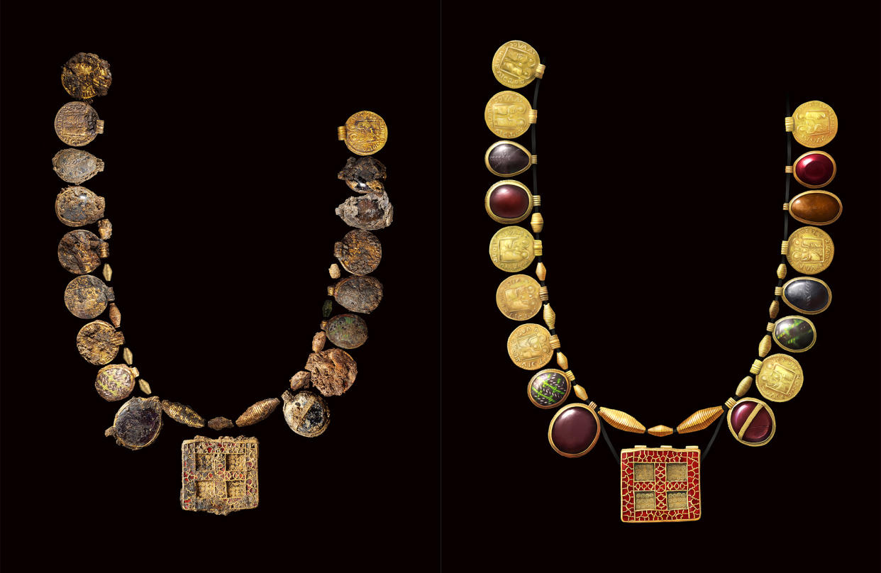 A reconstruction of the necklace by MOLA experts (MOLA/PA)