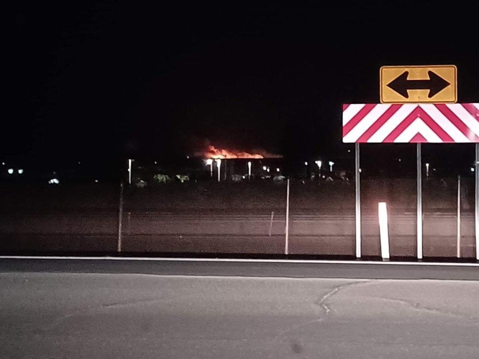 Jeremiah Richardson snapped this picture of the brush fire in Mesilla Valley Bosque State Park at approximately 5:15 a.m. on Monday, April 25, 2022.