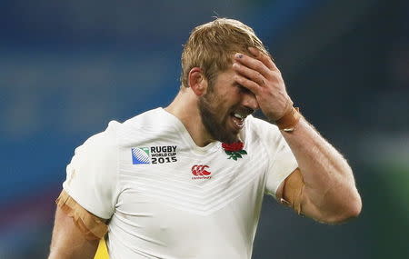 England's Chris Robshaw looks dejected at Twickenham Stadium, London, England at the Rugby World Cup, October 3, 2015. Reuters/Stefan Wermuth Livepic